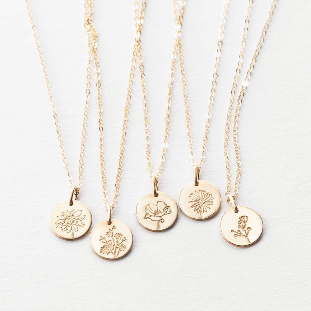 Rose June Birth Flower Engraved Cute Gift Necklace - Picture 12 of 16